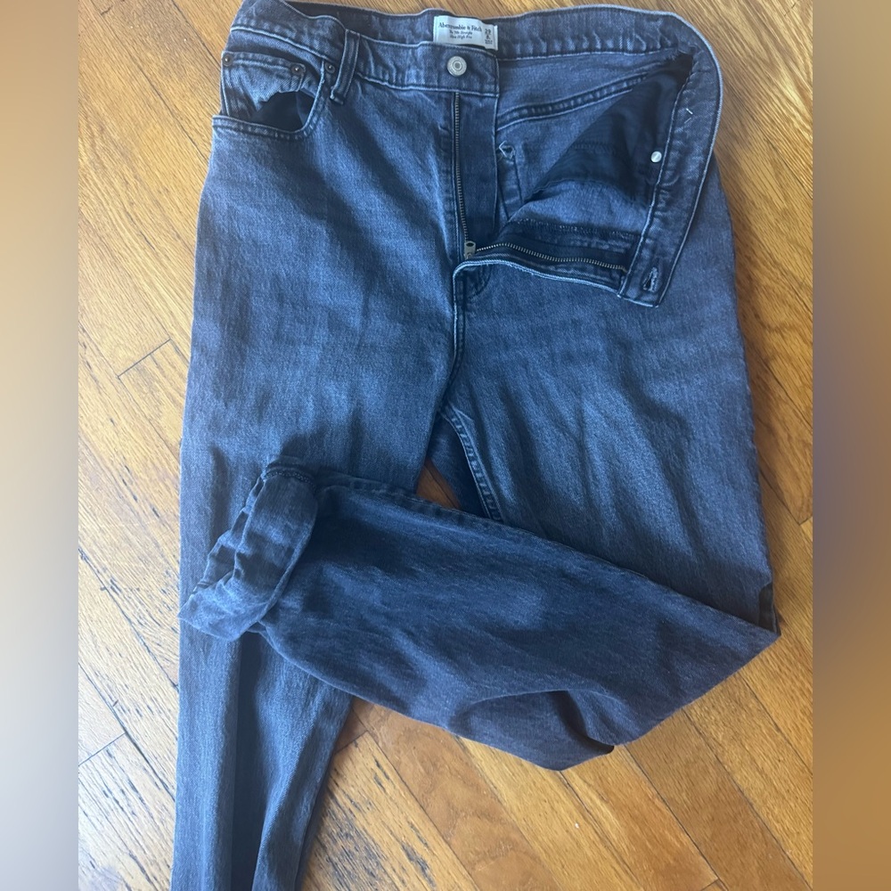 Abercrombie & Fitch Dark Gray Straight Leg Jeans